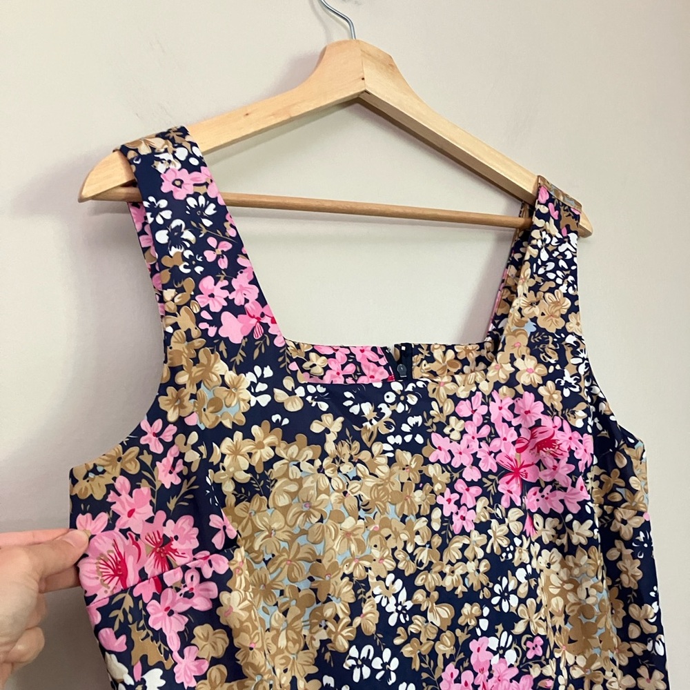 Vintage dress 70s 80s D’Allairds floral print square neck women’s size large - Picture 3 of 16